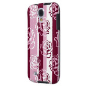 Gestreept patroon met rozen Case-Mate samsung galaxy hoesje (Achterkant Links)