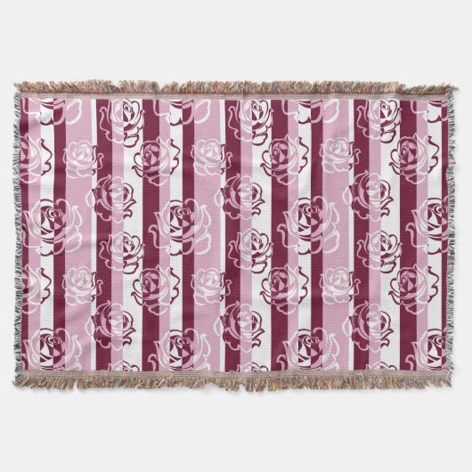 Gestreept patroon met rozen deken (Voorkant)