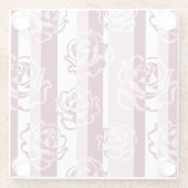 Gestreept patroon met rozen glazen onderzetter (Achterkant)