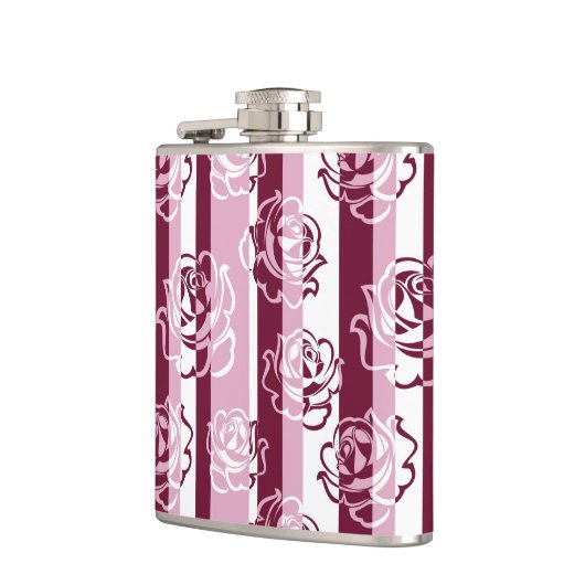 Gestreept patroon met rozen heupfles (Links)