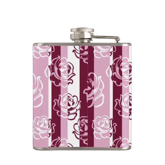 Gestreept patroon met rozen heupfles (Achterkant)