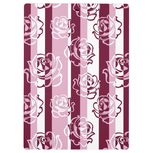 Gestreept patroon met rozen klembord (Achterkant)