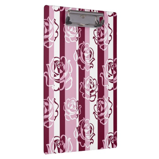 Gestreept patroon met rozen klembord (Rechts)