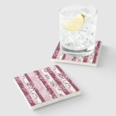 Gestreept patroon met rozen stenen onderzetter (Zijkant)