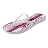 Gestreept patroon met rozen teenslippers (Schuin)