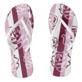 Gestreept patroon met rozen teenslippers (Voetbed)
