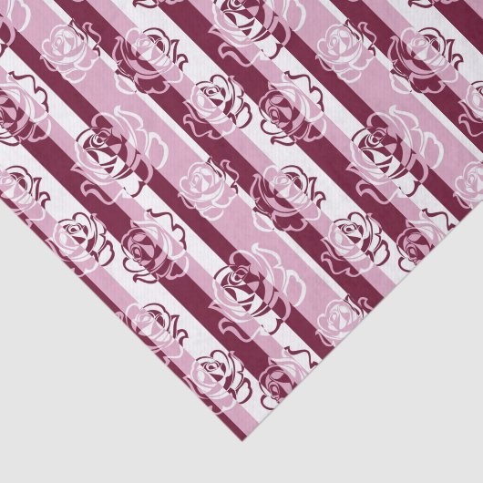 Gestreept patroon met rozen tissuepapier (Detail)