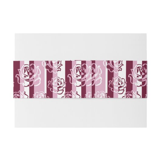 Gestreept patroon met rozen uitnodigingen wikkel (Achterkant Voorbeeld)