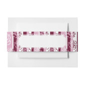 Gestreept patroon met rozen uitnodigingen wikkel (Voorkant Voorbeeld)