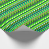 Gestreept patroon met tinten groen papier (Hoek)