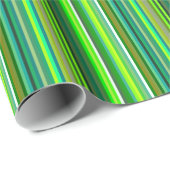 Gestreept patroon met tinten groen papier (Rol Hoek)