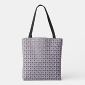 Gestreept patroon Roze & Blauwgroen Tote Bag (Achterkant)