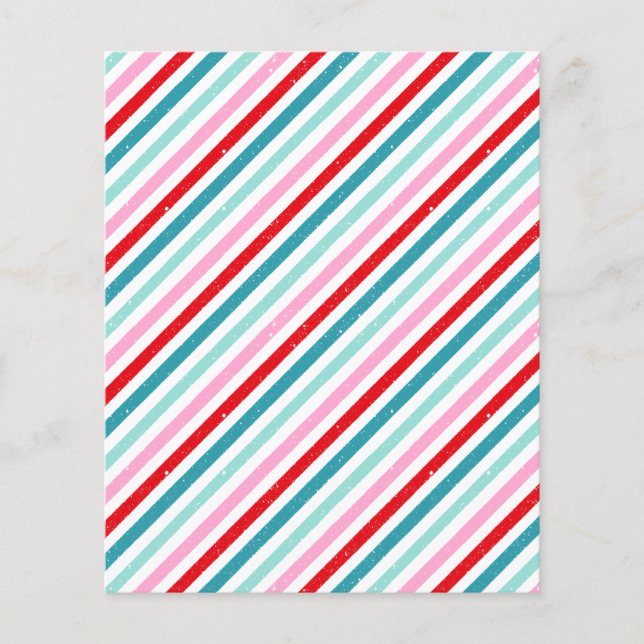Gestreept patroon roze rood groen plakboek papier (Voorkant)