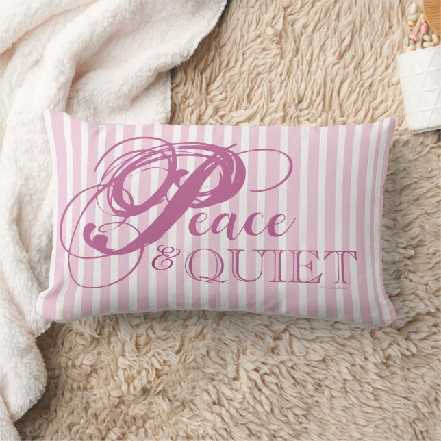 Gestreept Peace & Quiet Worpillow (Roze) Kussen (Deken)