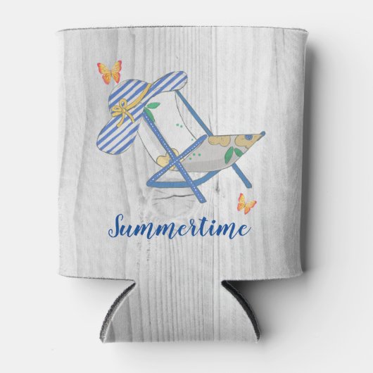 Gestreept Pet en zomerse Koelbox Blikjeskoeler (Voorkant)