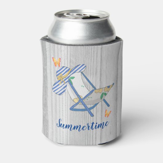 Gestreept Pet en zomerse Koelbox Blikjeskoeler (Blikje Achterkant)