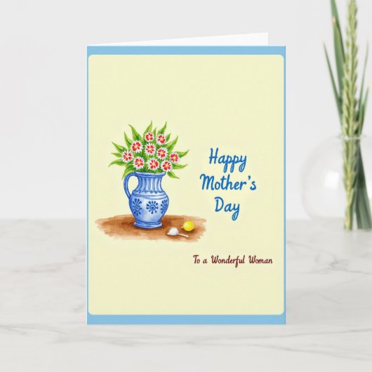 Gestreept Pitcher Prachtige Vrouw Kaart (Voorkant)