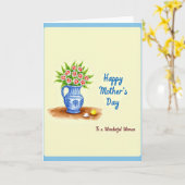 Gestreept Pitcher Prachtige Vrouw Kaart (Gele Bloem)