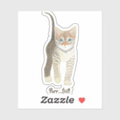 Gestreept poesje sticker (Vel)