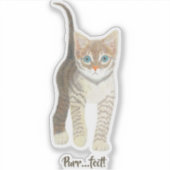 Gestreept poesje  sticker (Voorkant)