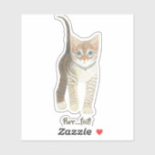 Gestreept poesje  sticker (Vel)