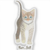 Gestreept poesje sticker (Voorkant)