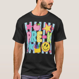 Gestreept Preppy Kleuterschool Terug naar School L T-shirt