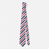 Gestreept Rode Witte & Blauwe 2 Sterren Vlag Keelb Stropdas (Voorkant)