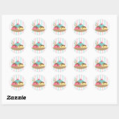 Gestreept Rond Sticker Ijsje Sundae (2) (Vel)