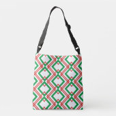  gestreept rood en groen crossbody tas (Achterkant)