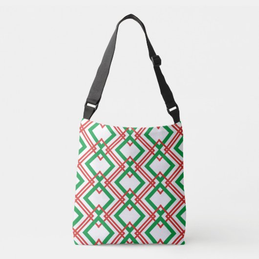  gestreept rood en groen crossbody tas (Voorkant)