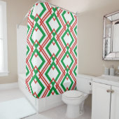  gestreept rood en groen douchegordijn (In situ)