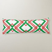 gestreept rood en groen lichaamskussen (Achterkant)