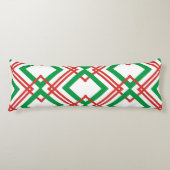 gestreept rood en groen lichaamskussen (Voorkant)