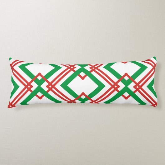 gestreept rood en groen lichaamskussen (Voorkant)
