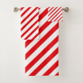 Gestreept rood en wit bad handdoek (Insitu)
