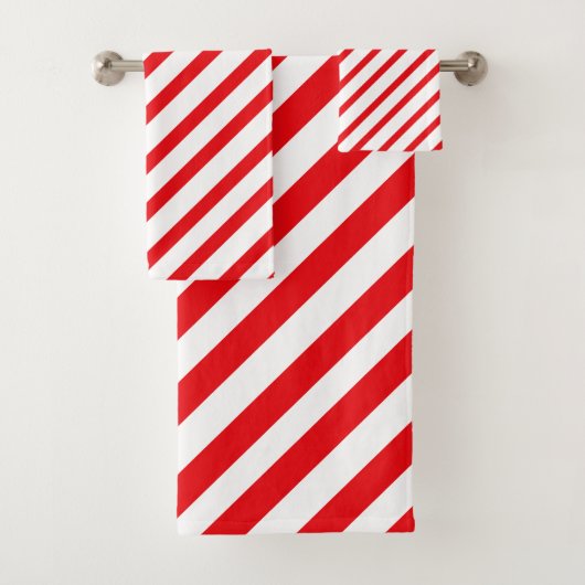 Gestreept rood en wit bad handdoek (Insitu)