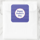 Gestreept Rood, Wit en Blauw Happy Vaderdag Vierkante Sticker (Tas)