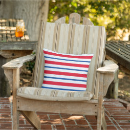 Gestreept rood wit en blauw kussen