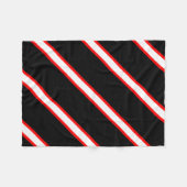 Gestreept Rood Wit en Zwart Fleece Deken (Voorkant (Horizontaal))