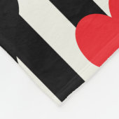 Gestreept Rood Zwart Liefde Hart Patroon Design Fleece Deken (Hoek)