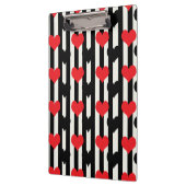 Gestreept Rood Zwart Liefde Hart Patroon Design Klembord (Links)