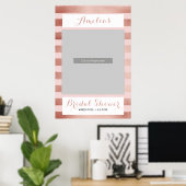 Gestreept Rose Goud Fotohokje Prop Poster (Thuiskantoor)