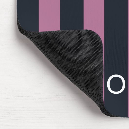 gestreept roze | aangepaste naam marine muismat (Hoek)