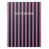 gestreept roze | aangepaste naam marine notitieboek (Voorkant)