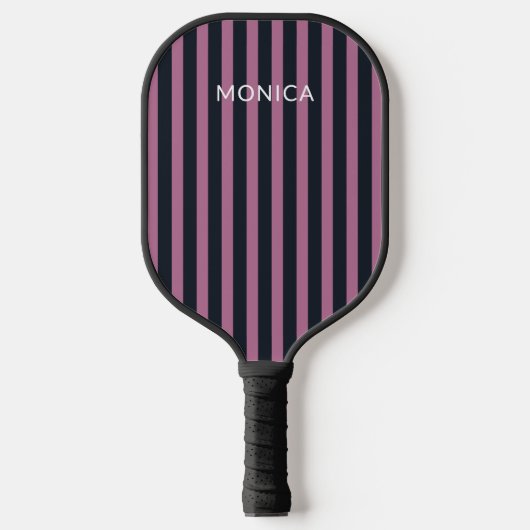 gestreept roze | aangepaste naam marine pickleball paddle (Voorkant)