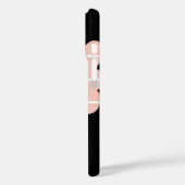 gestreept roze bloem met naam en initiaal Case-Mate iPhone case (Achterkant / Links)