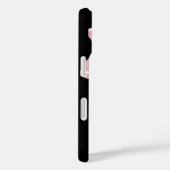gestreept roze bloem met naam en initiaal Case-Mate iPhone case (Achterkant / Rechts)