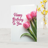 Gestreept Roze Bloemkaart Kaart (Gele Bloem)
