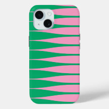 Gestreept roze en groen iPhone hoesje